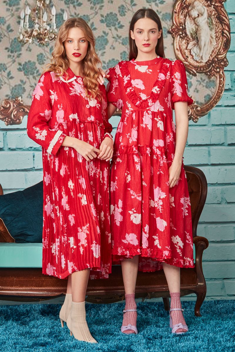 									PLEAT RISES DRESS
								, 			FOREVER IN A ROUCHE DRESS
			