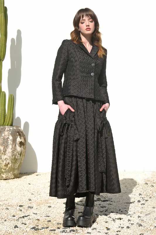 									DOUBLE UP JACKET
								, 			FULL HOUSE SKIRT
			