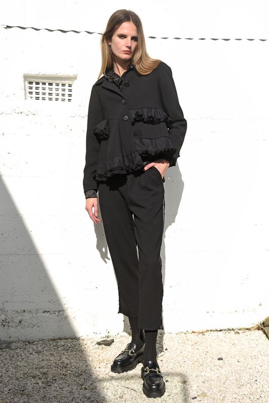 									BUSTLE AND FLOW JACKET
								, 			STRIDE OF PLACE TROUSER
			