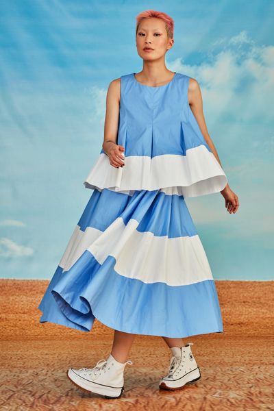 									DOUBLE SCOOP TOP
								, 			STRIPE DREAM SKIRT
			