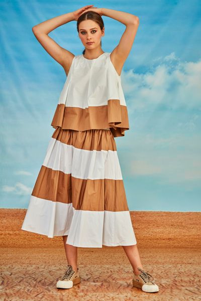 									DOUBLE SCOOP TOP
								, 			STRIPE DREAM SKIRT
			