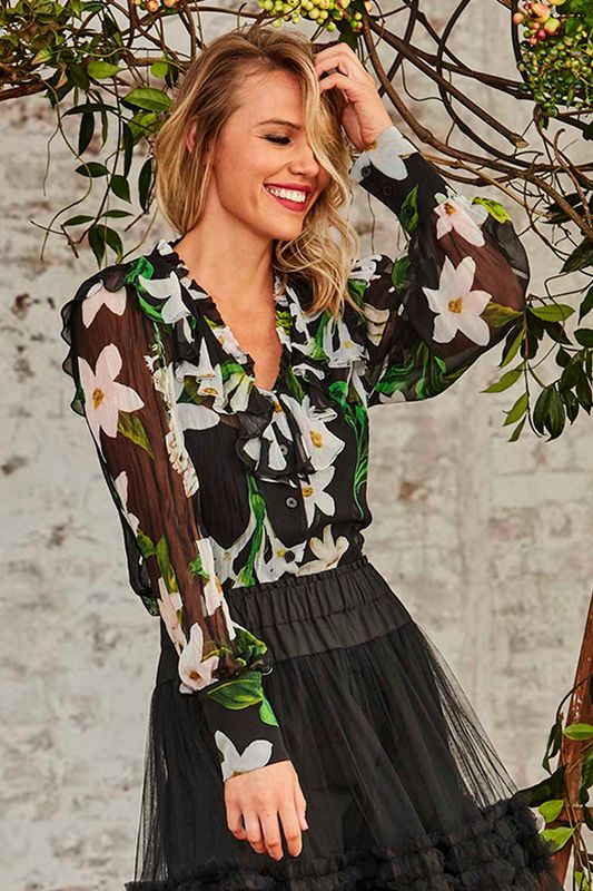 									UPTOWN FLOUNCE BLOUSE
			