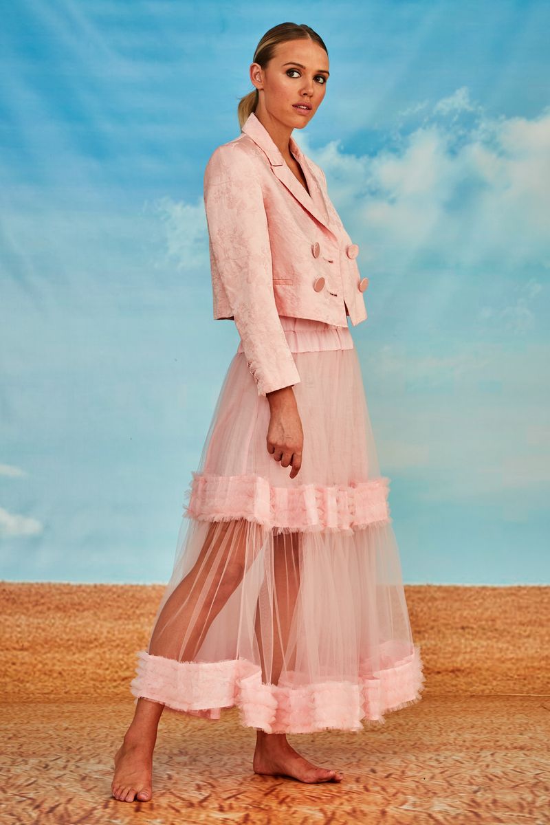 									DON'T CROP ME NOW JACKET
								, 			LEAVE THEM IN TIERS SKIRT
			