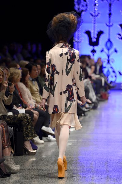 									IRIS 'IRIS APFEL' COAT
								, 			WALLIS 'SWOON-DUST' DRESS
			