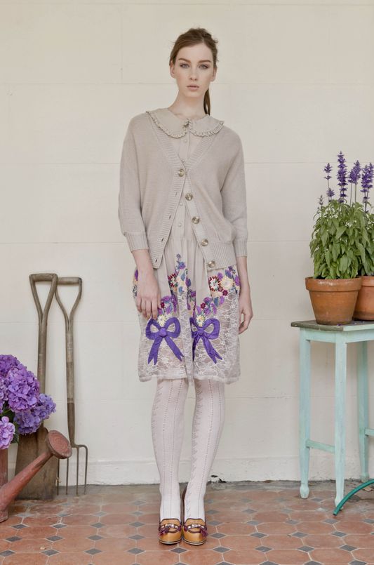 									Virginia 'Cable Manners' Cardigan
								, 			Vintage Bouquet 'Violet Hill' Dress
			