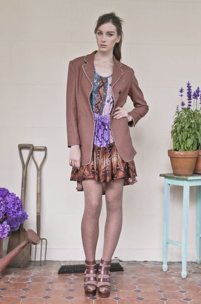 									Bordeaux 'First Class' Jacket
								, 			Venom 'Slithering Heights' Dress
			