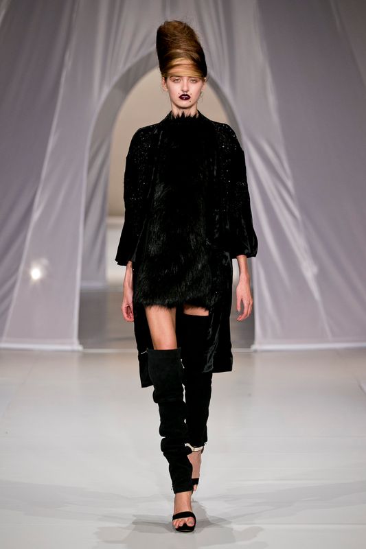 									Dress - show piece
								, 			Regal 'Velvet Underground' coat
			