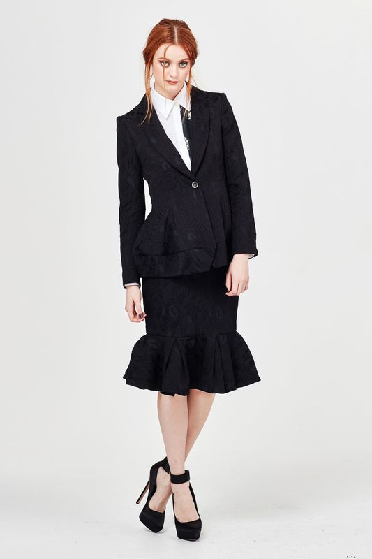 									BLACK ROSE 'LOVE BUSTLE' JACKET
								, 			BLACK ROSE 'FIXED ASSETS' SKIRT
			