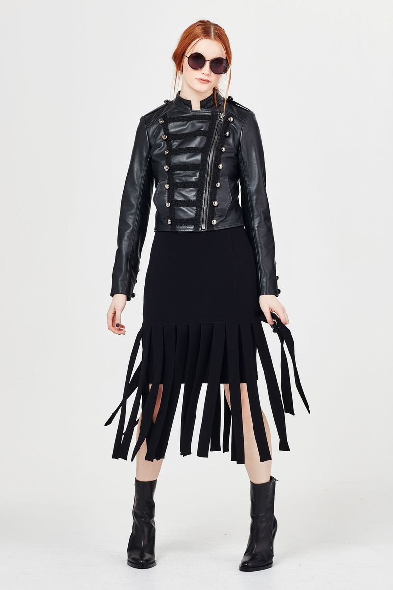 									HIDE AND SEEK 'FINE LEATHER FRIENDS' JACKET
								, 			NIGHTCALL 'BEST FRONDS FOREVER' SKIRT
			