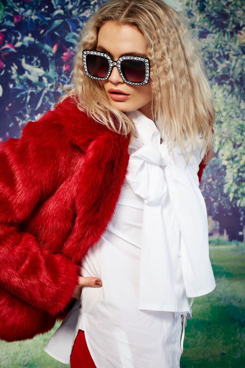 									RELENTLESSY RUBY JACKET
								, 			BOW ME AWAY SHIRT
			