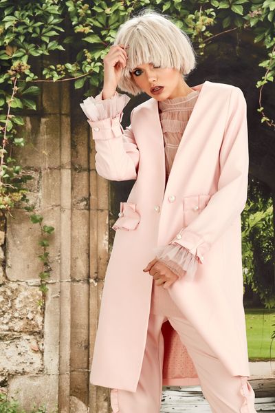 									BIG TIME BLUSH JACKET
								, 			DEVIL IN THE MESH TOP
								, 			RUFFLE ADDICTION PANT
			