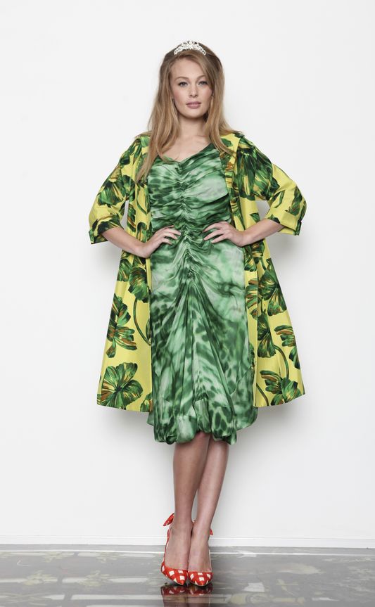 									Limelight 'Poet Society' coat
								, 			Emerald City 'Gather Your Wits' dress
			