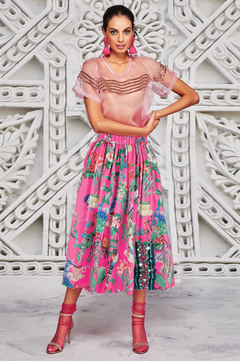 									AFTERNOON TEA-LIGHT SKIRT
								, 			STORY OF SHEER TOP
			