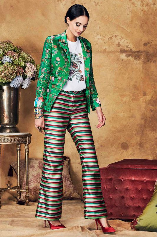 									GOLD SHOULDER JACKET
								, 			BLOOMING BEAUTIFUL T-SHIRT
								, 			WIDE STRIDE PANT
			