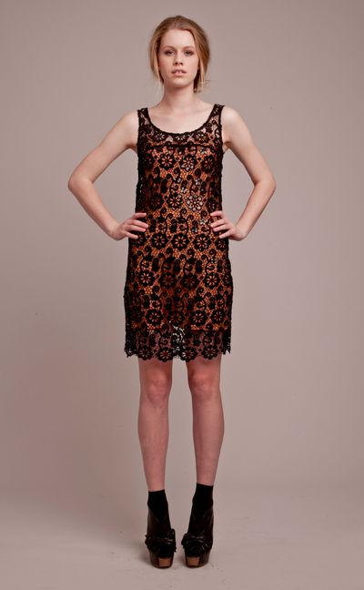 									Mantilla 'Widows Peak' dress
			